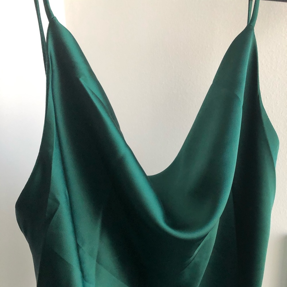 Emerald green cowl next tank top
